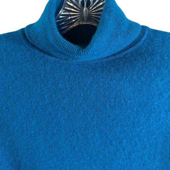 Peacock Blue 100% Cashmere Turtleneck Sweater by Charter Club Size Small - Picture 3 of 6